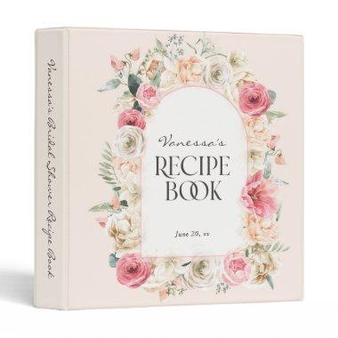 Modern boho chic floral personalized cookbook 3 ring binder