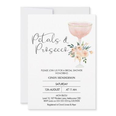 Modern Boho Floral Petals Prosecco