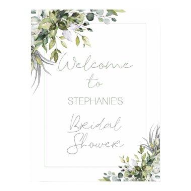 Modern Boho Greenery Foliage  Welcome Poster