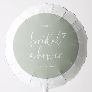 Modern Boho Heart Sage Green  Balloon
