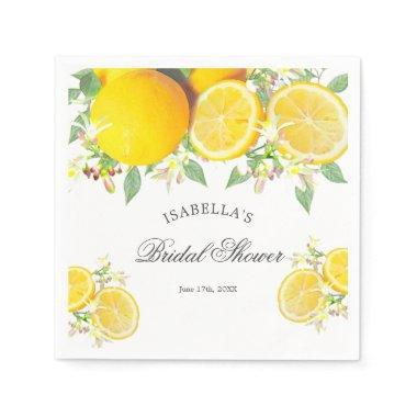 Modern Boho Watercolor Lemon Summer  Napkins