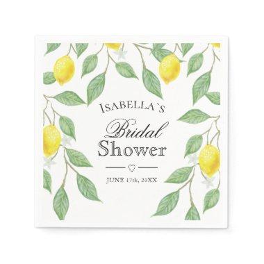 Modern Boho Watercolor Lemon Summer  Napkins