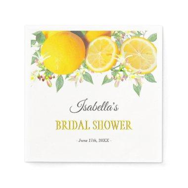 Modern Boho Watercolor Lemon Summer  Napkins