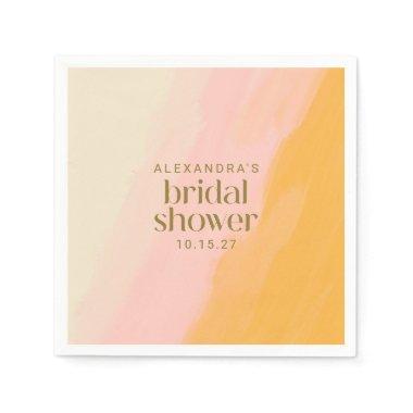 Modern Boho Watercolor Pink Yellow  Napkins