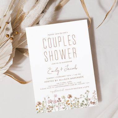 Modern Boho Wildflower Couples Shower Elegant Invitations