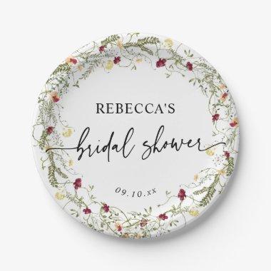 Modern Boho Wildflowers  Paper Plate