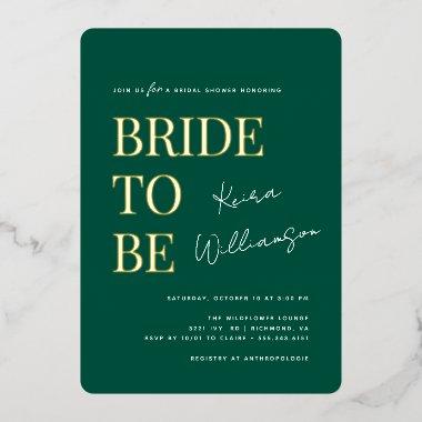 Modern Bold Emerald Green and Gold  Foil