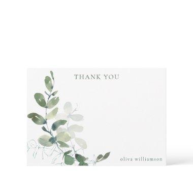 Modern Botanical Eucalyptus Custom Bridal Shower Thank You Invitations