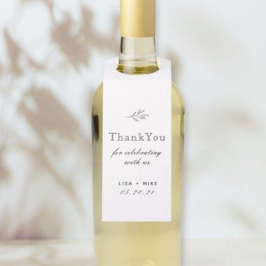 Modern Botanical Line Art Wedding Favor Thank You Bottle Hanger Tag