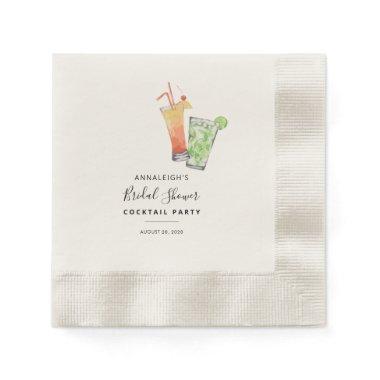 Modern Bridal Shower Cocktail Party Script Paper Napkins