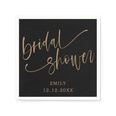 Modern  Gold Script & White Napkins