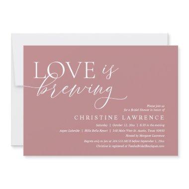 Modern Bridal Shower Party, Love is Brewing Invita Invitations