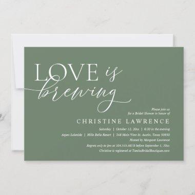 Modern Bridal Shower Party, Love is Brewing Invitations