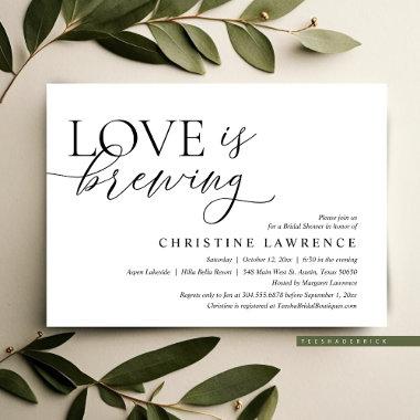 Modern Bridal Shower Party, Love is Brewing Invitations