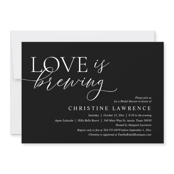 Modern Bridal Shower Party, Love is Brewing Invitations