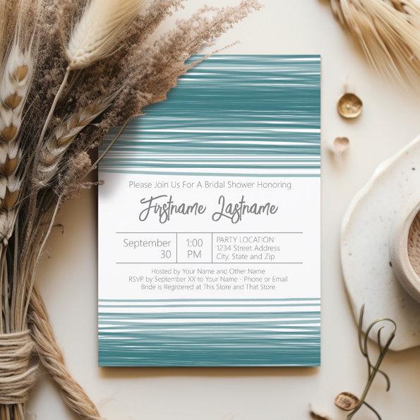 Modern  - Watercolor Stripes Teal