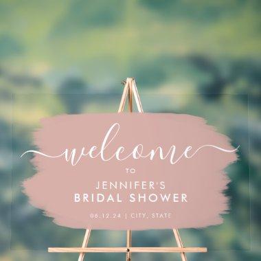 Modern  Welcome Dusty Pink Paint Acrylic Sign