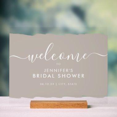 Modern  Welcome Paint Beige Acrylic Sign