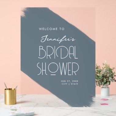 Modern  Welcome Paint Dusty Blue Acrylic Sign