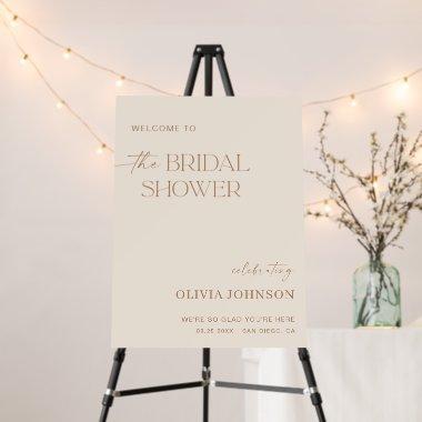 Modern  Welcome Sign, Tan Beige Foam Board
