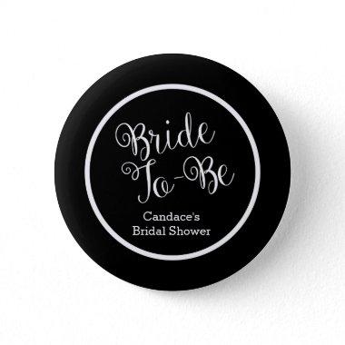 Modern Bride, Black and White Bridal Shower Button