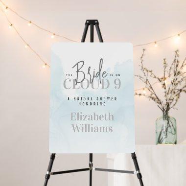 Modern Bride On Cloud 9 Bridal Shower Wedding Sign