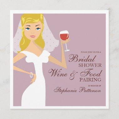 Modern Bride Wine Pairing Bridal Shower Invitations