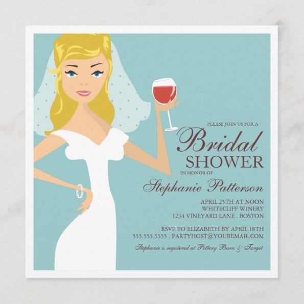 Modern Bride Wine Theme Bridal Shower Invitations