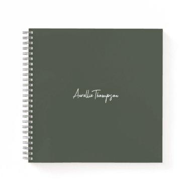 Modern Bridesmaid Bridal Sage Green Monogram Notebook