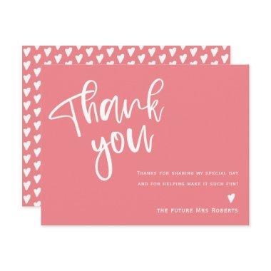 Modern Bright Pink Bridal Shower Thank You Invitations