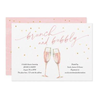 Modern brunch and bubbly, champagne bridal shower Invitations