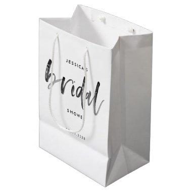 Modern Brush Script Calligraphy Bridal Shower Medium Gift Bag