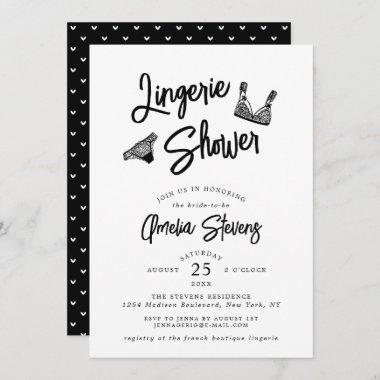 Modern Brush Script Lingerie Bridal Shower Invitat Invitations