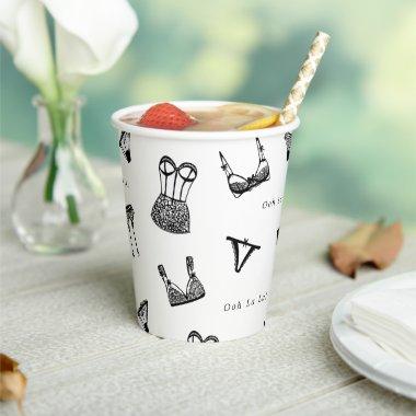 Modern Brush Script Lingerie  Paper Cups