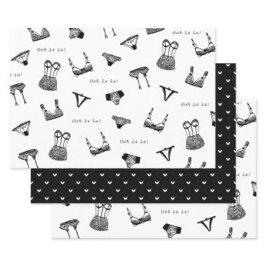 Modern Brush Script Lingerie  Wrapping Paper Sheets