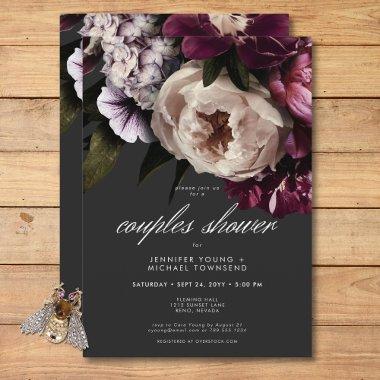 Modern Burgundy & Cream Peonies Couples Shower