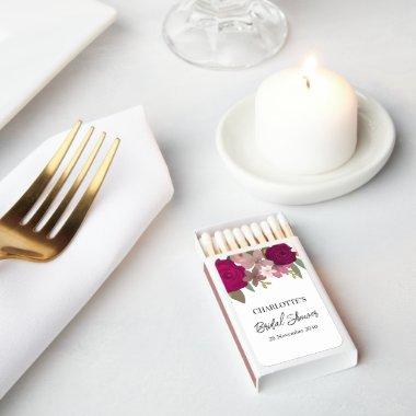 Modern Burgundy Garden Flowers  Matchboxes