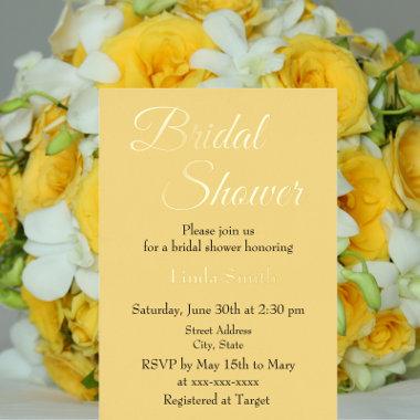 Modern Buttercup Yellow Bridal Shower Foil Invitations