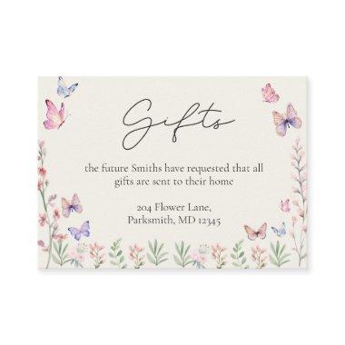 Modern Butterflies Bridal Shower Enclosure Invitations