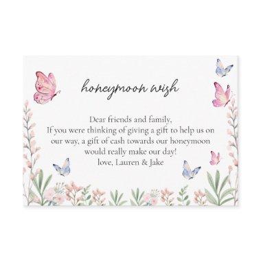 Modern Butterflies Bridal Shower Honeymoon Wish Enclosure Invitations