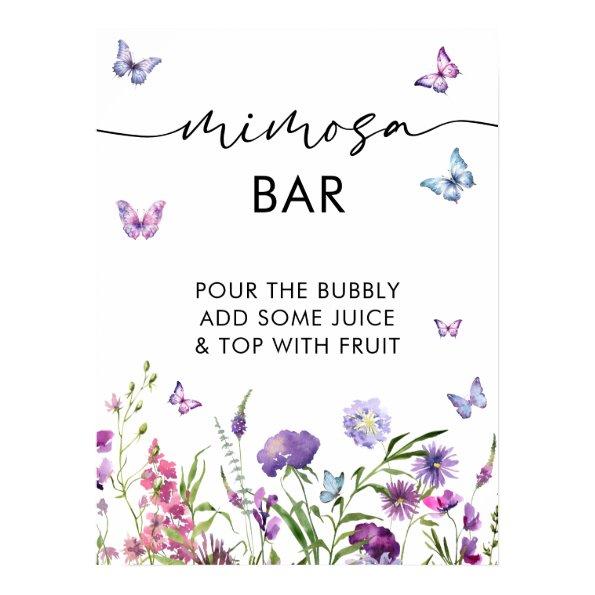 Modern Butterflies Bridal Shower Mimosa Bar Sign