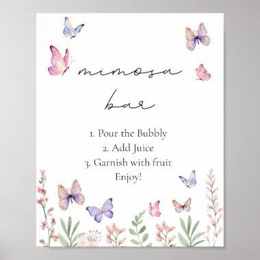 Modern Butterflies Bridal Shower Mimosa Poster