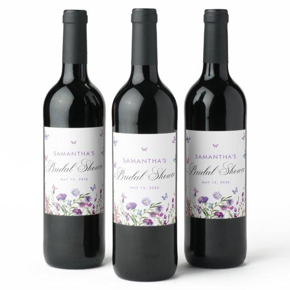 Modern Butterflies  Welcome Sign Wine Label