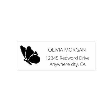 Modern Butterfly Return Address Self-inking Stamp