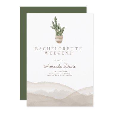 Modern Cactus Desert Western Bachelorette Weekend Invitations