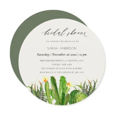 MODERN CACTUS GARDEN WATERCOLOR BRIDAL SHOWER Invitations