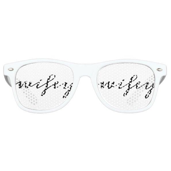 Modern Calligraphy Black Wifey Script Retro Sunglasses