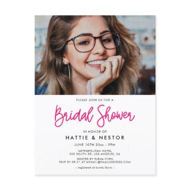 Modern calligraphy bridal shower photo invitation postInvitations