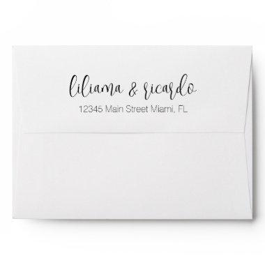 Modern Calligraphy Couples Name Wedding Envelope