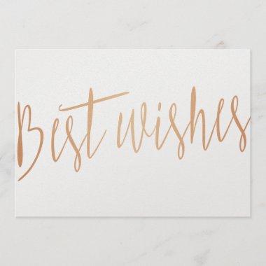 Modern calligraphy gold rose "Best wishes" Invitations